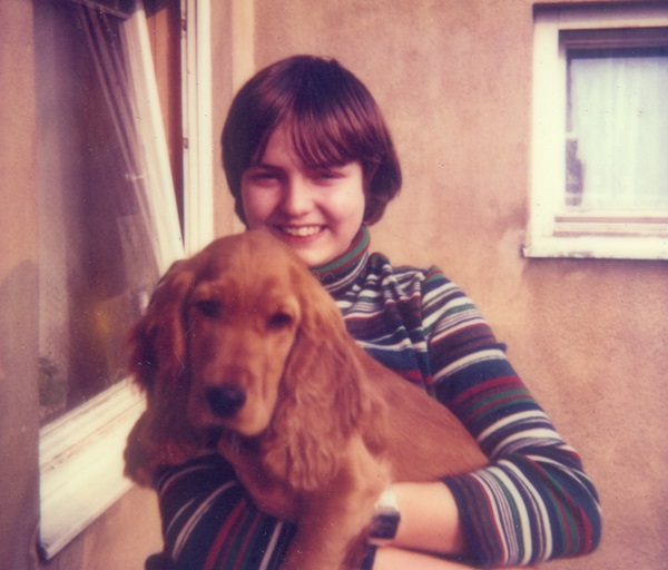 Christine Ströhlein mit ihrem ersten Hund Nicki, einem Cocker Spaniel
